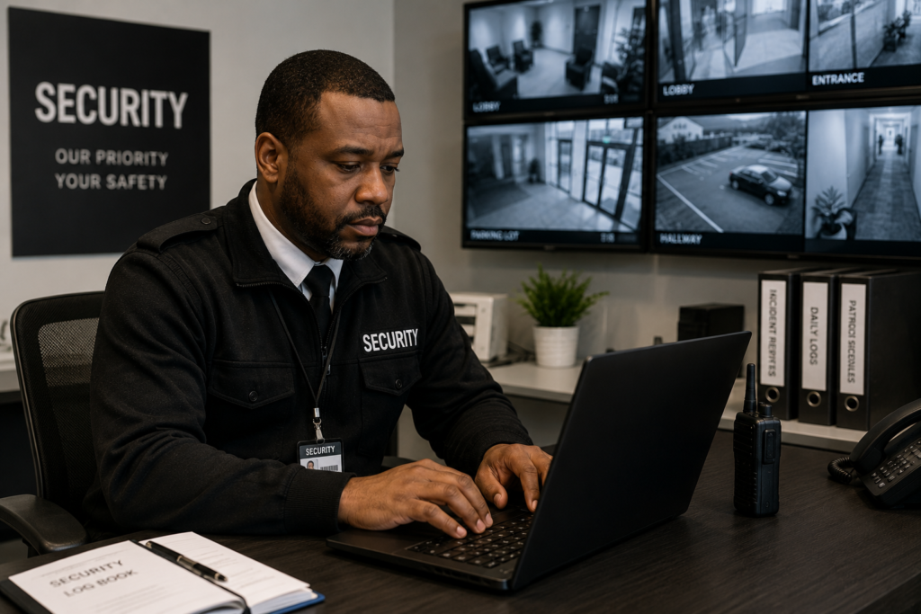 A security guard working at a laptop.png