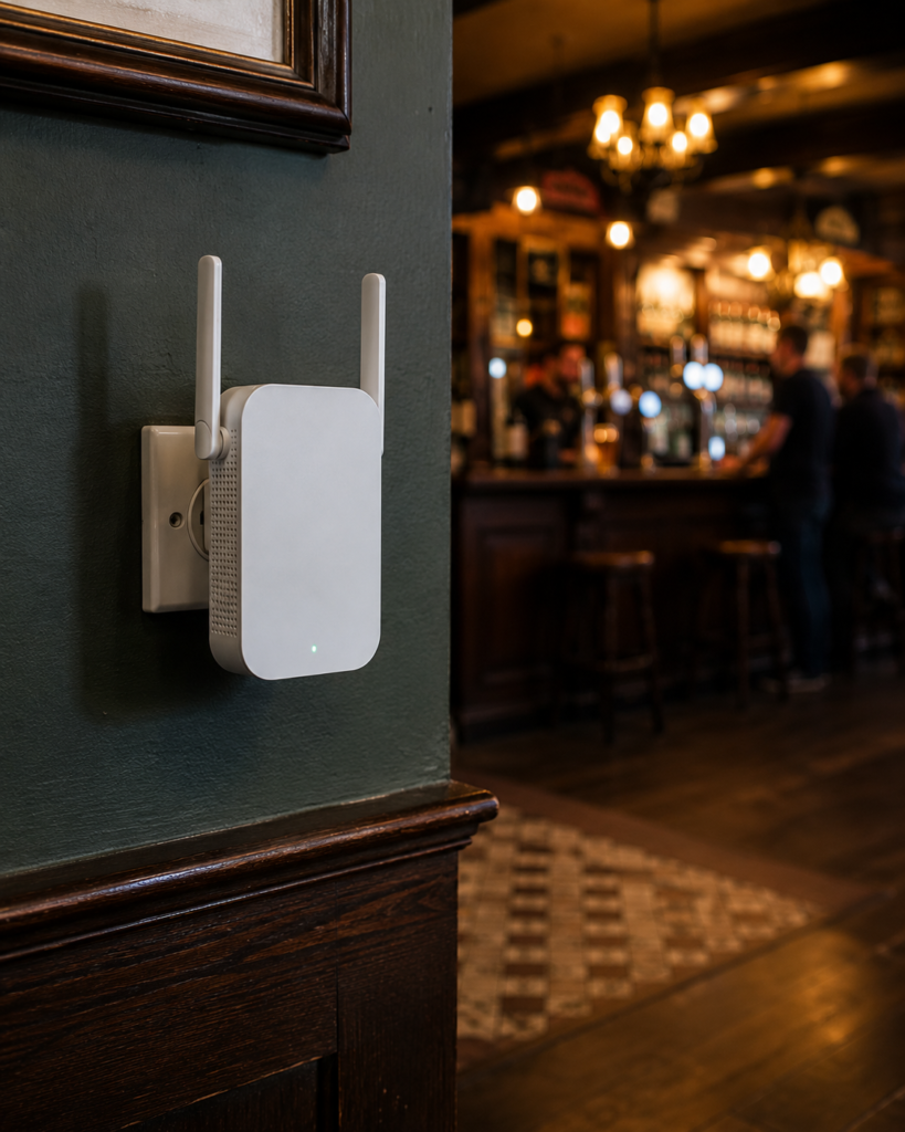A Wifi repeater in a pub