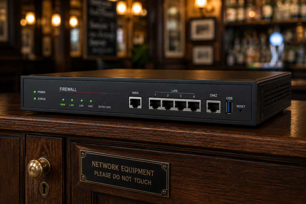 A firewall appliance in a pub